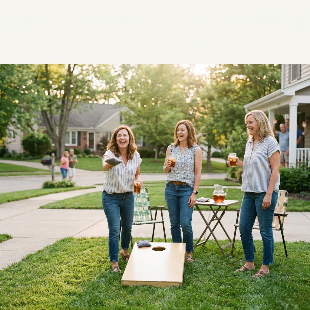 Midweek summer-preview entertainment: how to plan a simple neighborhood ‘front yard games’ hour (no alcohol, no awkwardness)