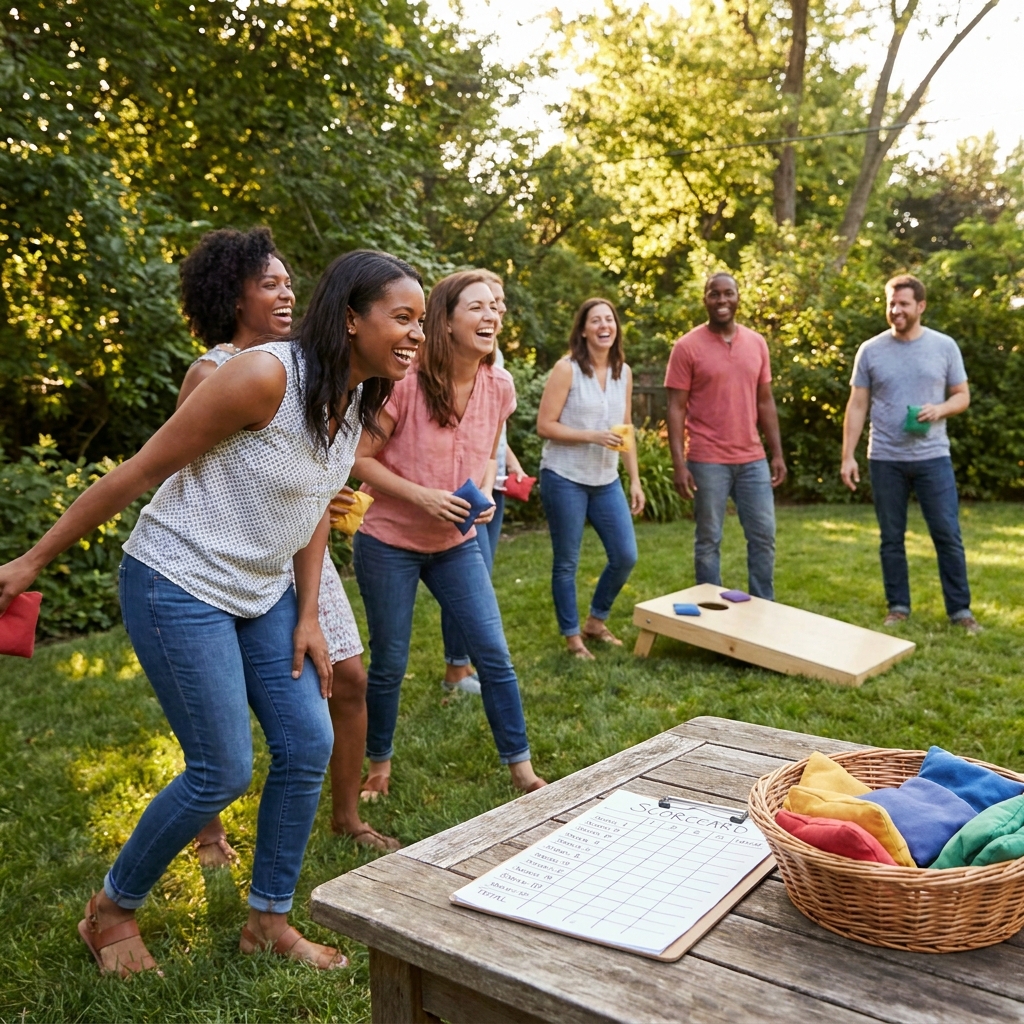 Memorial Day weekend Saturday entertainment: low-prep backyard tournament games (non-competitive options included)
